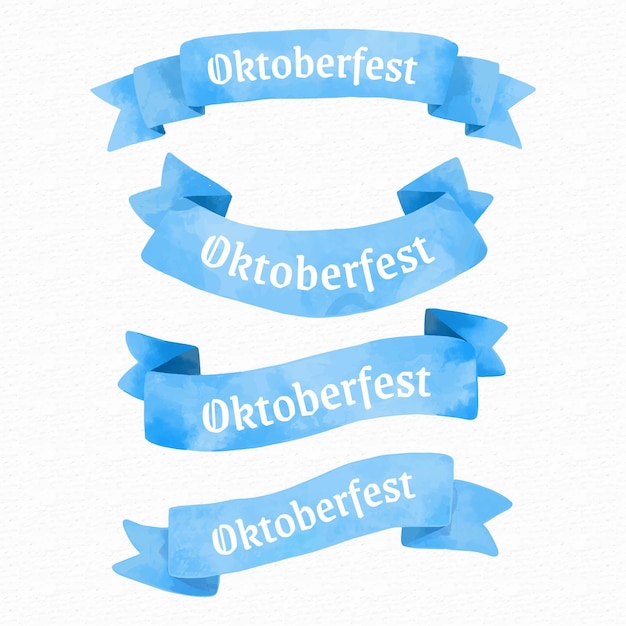 Vector gratuito colección de cintas de acuarela oktoberfest