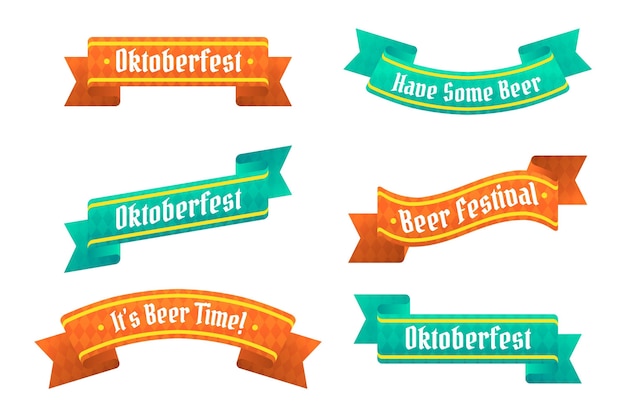 Vector gratuito colección de cintas gradiente oktoberfest