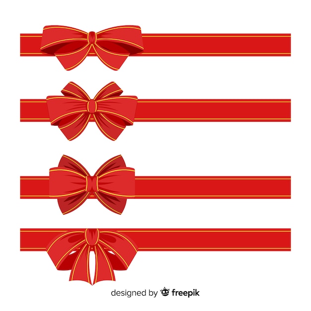 Vector gratuito colección de cintas de navidad ornamentales