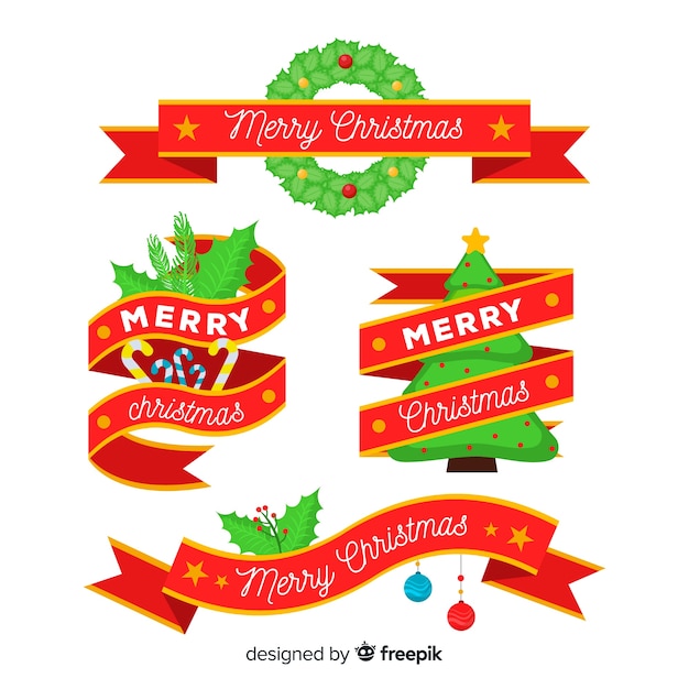 Vector gratuito colección cintas de navidad