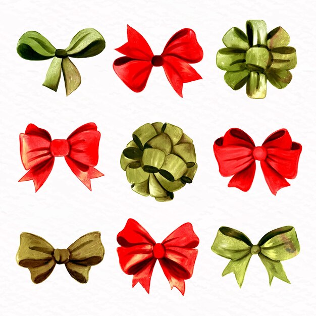 Colección de cintas navideñas de acuarela