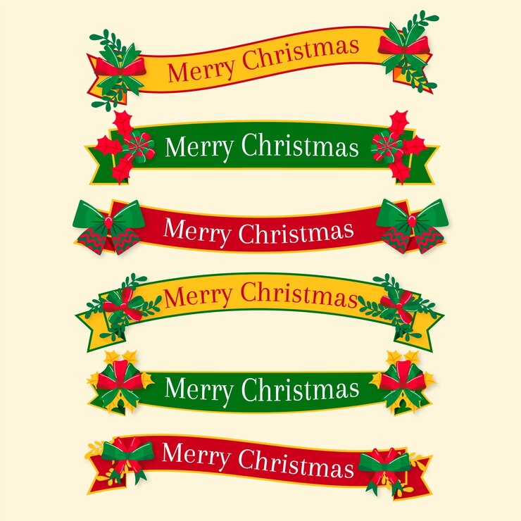 Vector gratuito colección de cintas navideñas dibujadas a mano