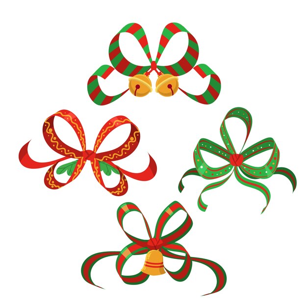 Colección de cintas navideñas dibujadas a mano