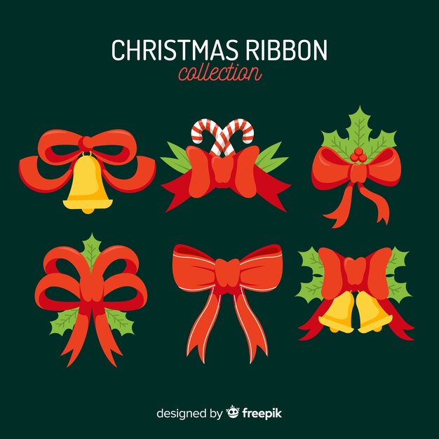 Colección de cintas navideñas en diseño plano