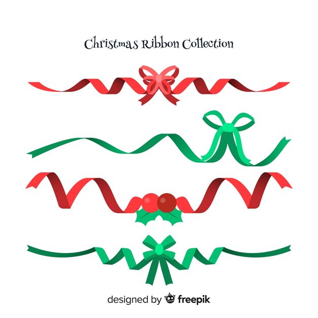 Colección de cintas navideñas en diseño plano