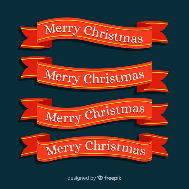 Colección de cintas navideñas de diseño plano