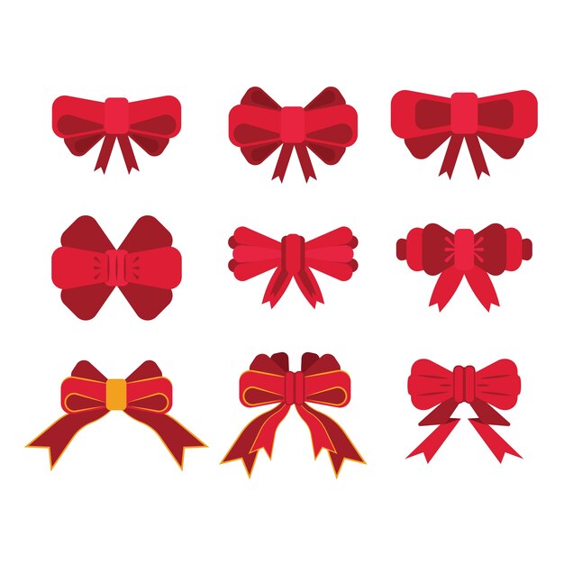 Colección de cintas navideñas de diseño plano
