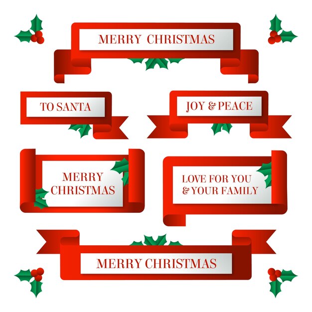Colección de cintas navideñas de diseño plano