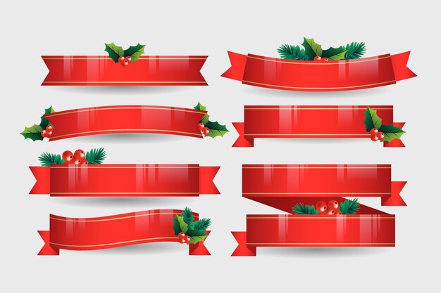 Colección de cintas navideñas realistas