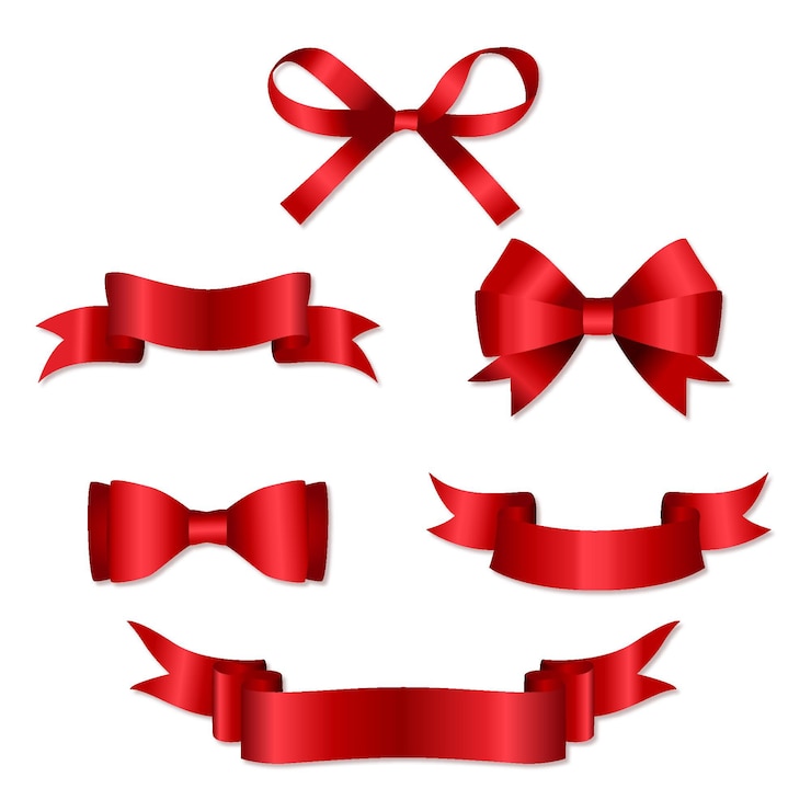 Vector gratuito colección de cintas navideñas realistas