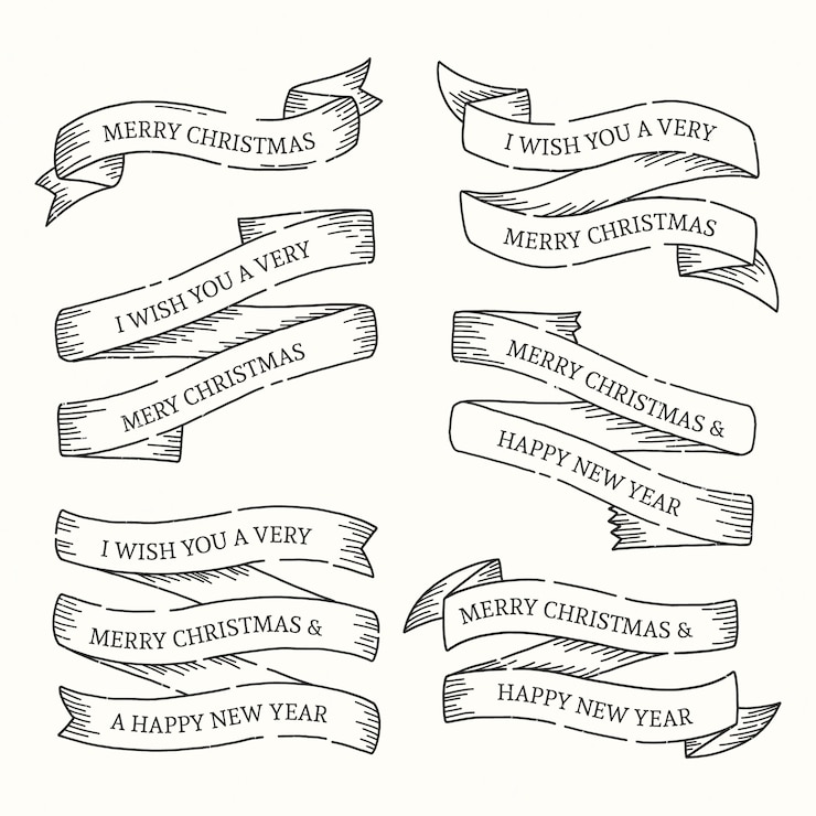 Vector gratuito colección de cintas navideñas vintage