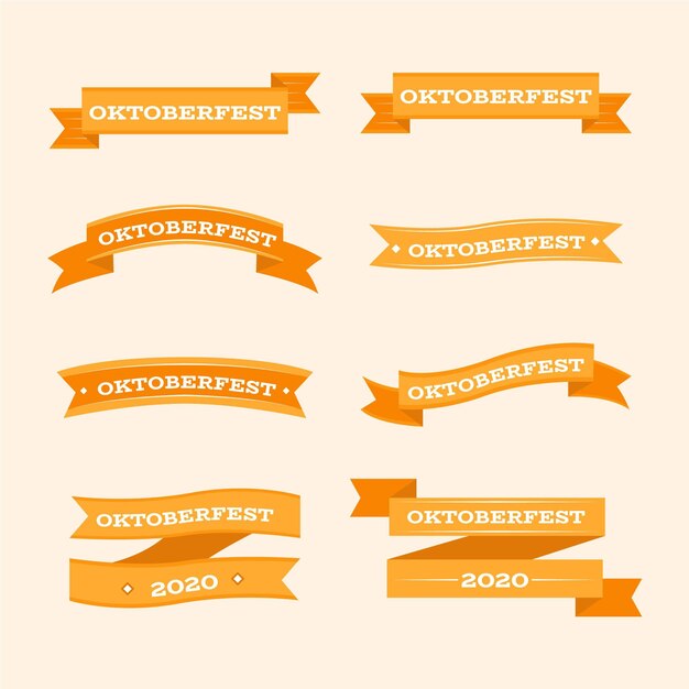 Colección de cintas de oktoberfest de diseño plano