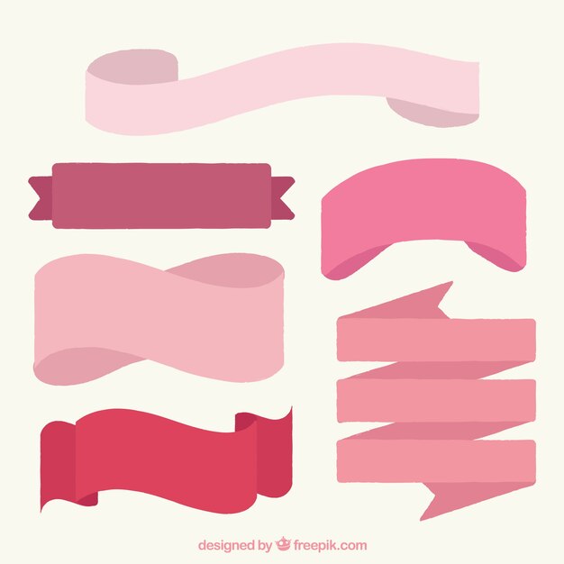 Colección de cintas vintage decorativas en color rosa