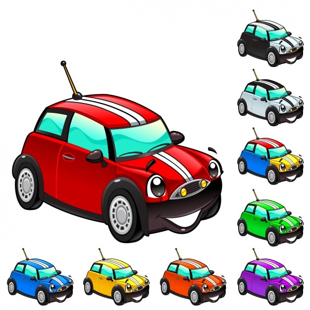 Vector gratuito colección de coches a color