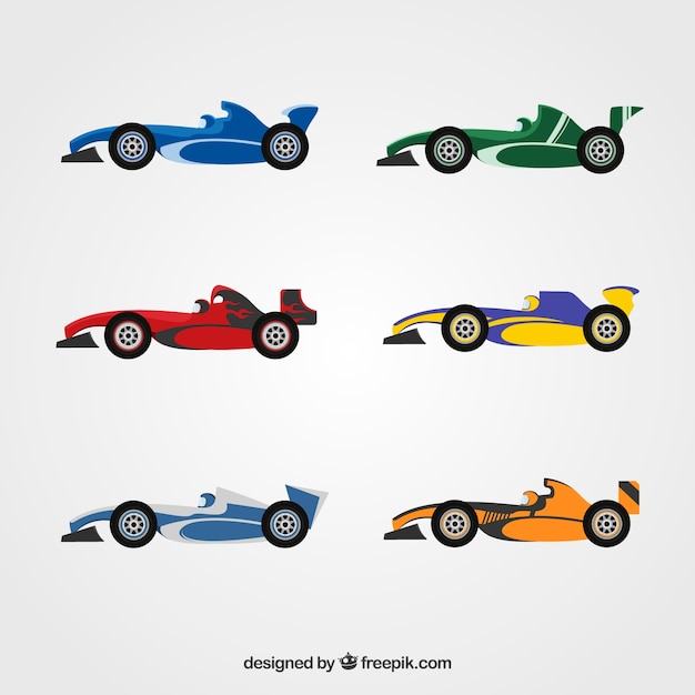 Vector gratuito colección de coches de formula 1