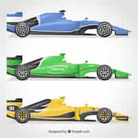 Vector gratuito colección de coches de formula 1