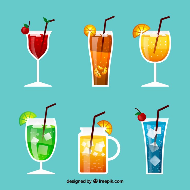 Vector gratuito colección de cócteles tropicales