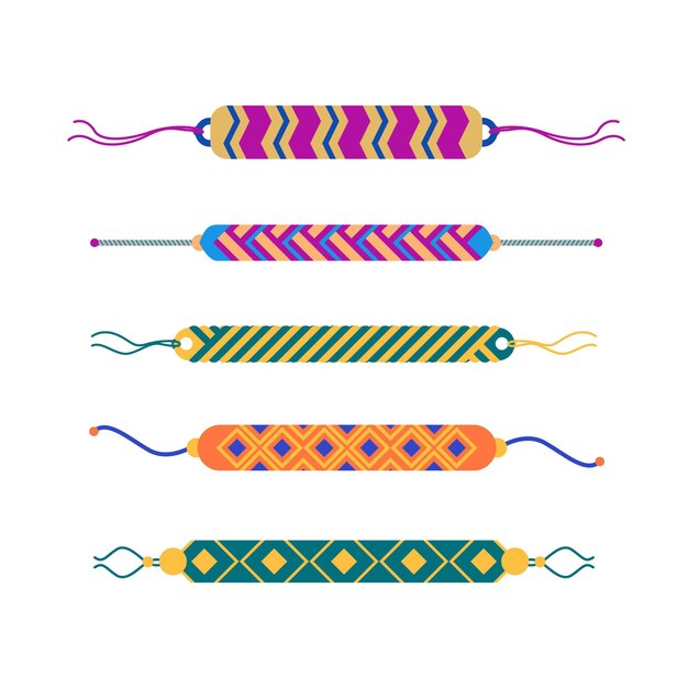 Colección colorida de bandas de la amistad