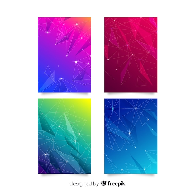 Colección colorida de covers de tecnología