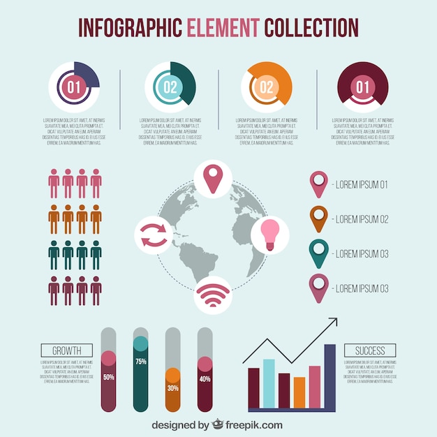 Colección colorida de elementos infográficos