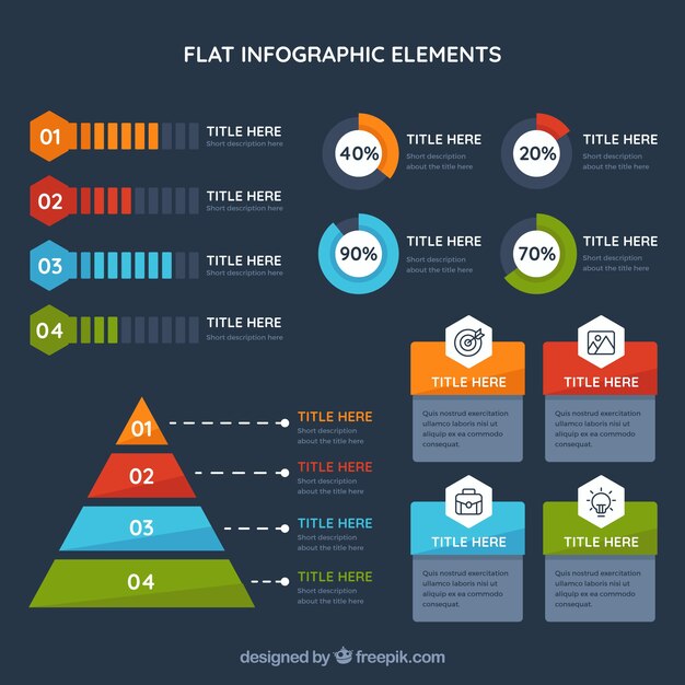 Colección colorida de elementos infográficos