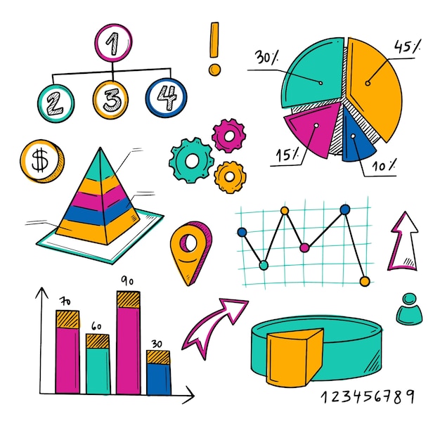 Colección colorida de elementos infográficos