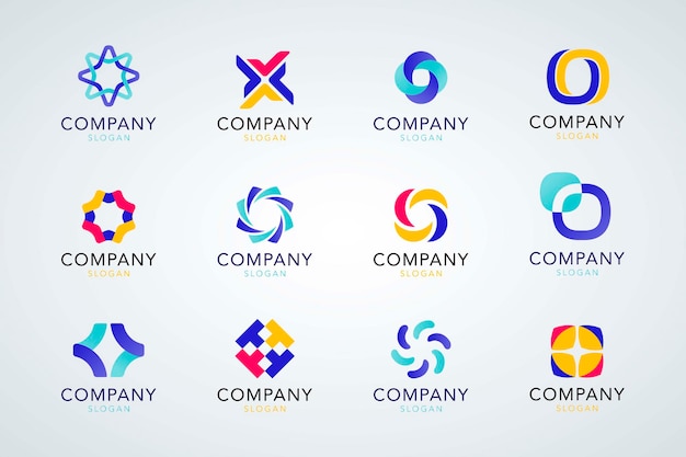 Vector gratuito colección colorida de logotipos de empresas