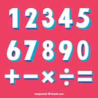 Vector gratuito colección colorida de números con diseño plano