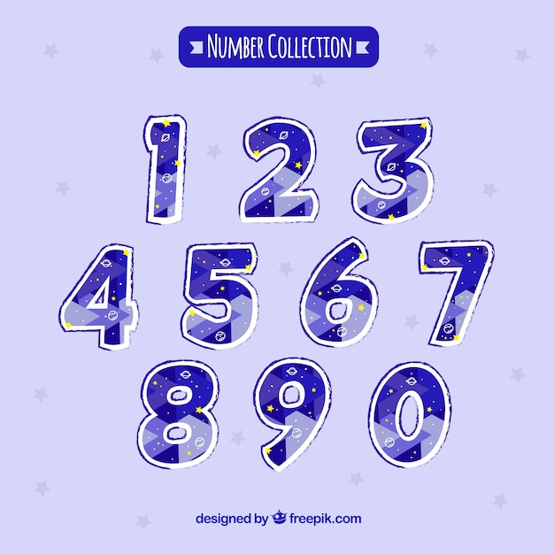 Vector gratuito colección colorida de números con diseño plano