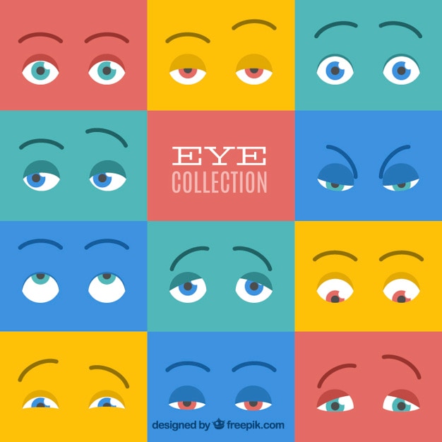 Vector gratuito colección colorida de ojos