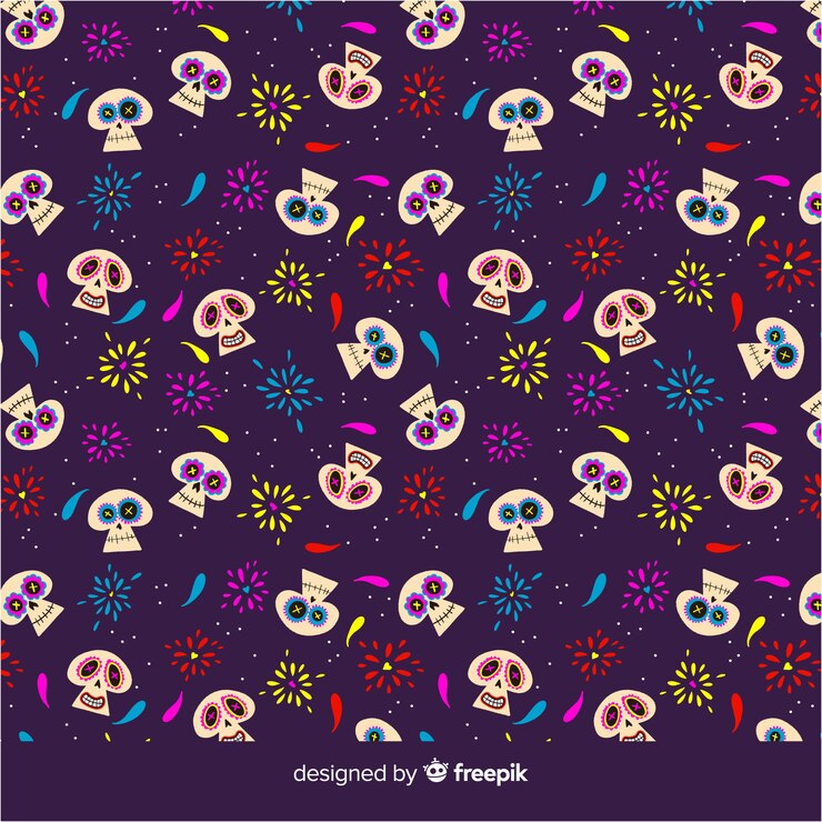 Vector gratuito colección colorida de patrones del día de muertos dibujados a mano