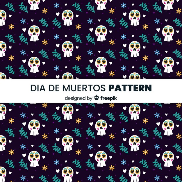 Colección colorida de patrones del día de muertos dibujados a mano