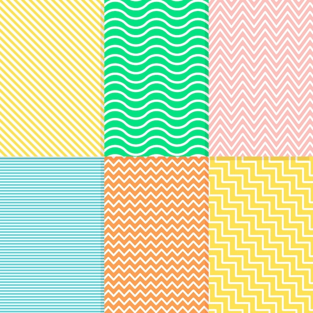 Colección colorida de patrones geométricos mínimos