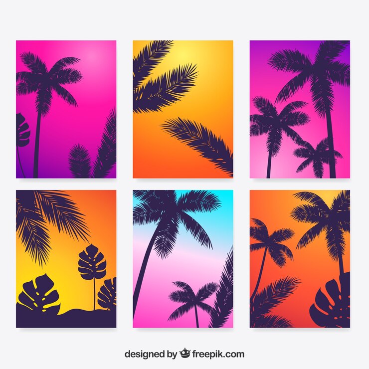 Vector gratuito colección de coloridas tarjetas de verano