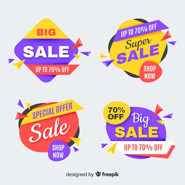 Colección de coloridos carteles de ventas