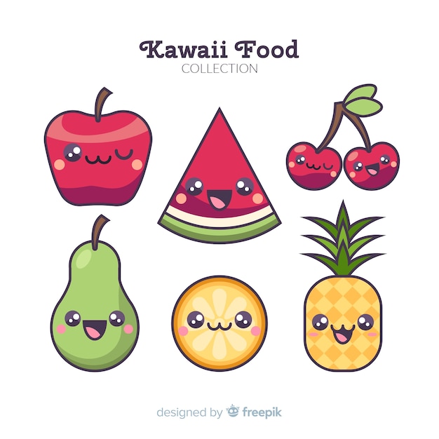 Colección comida adorable dibujada a mano