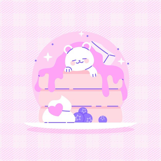 Colección comida kawaii dibujada a mano