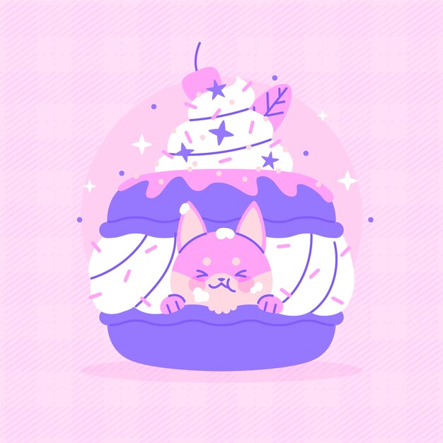 Colección comida kawaii dibujada a mano