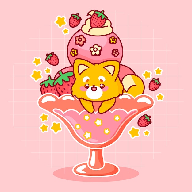 Vector gratuito colección comida kawaii dibujada a mano