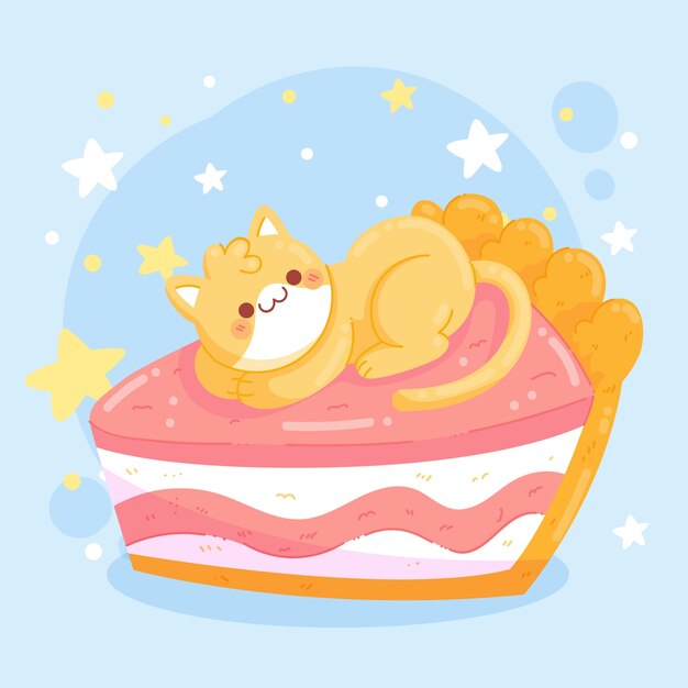 Colección comida kawaii dibujada a mano