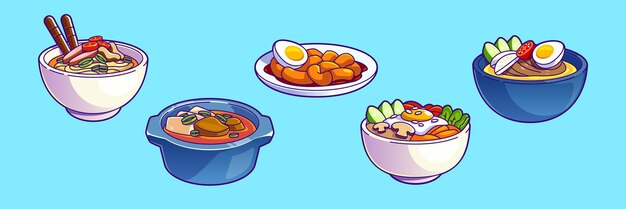 Colección de comida tradicional coreana