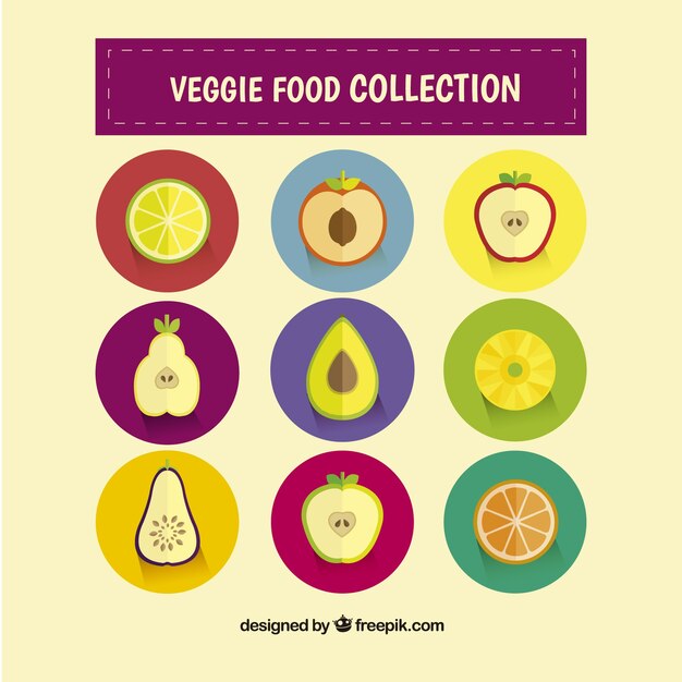 Colección de comida vegetariana