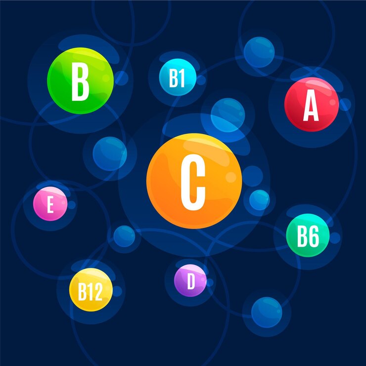 Vector gratuito colección de complejos esenciales de vitaminas y minerales.