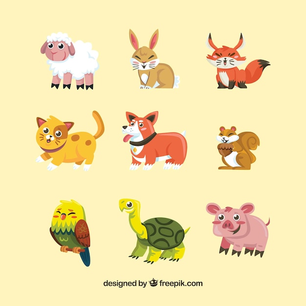 Colección completa de animales sonrientes