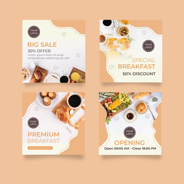 Vector gratuito colección de concepto de desayuno