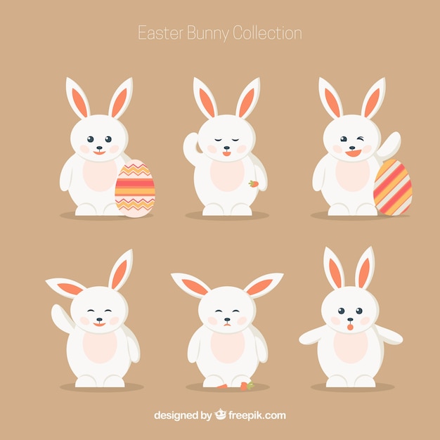 Colección de conejito de pascua divertido