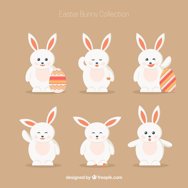 Colección de conejito de pascua divertido