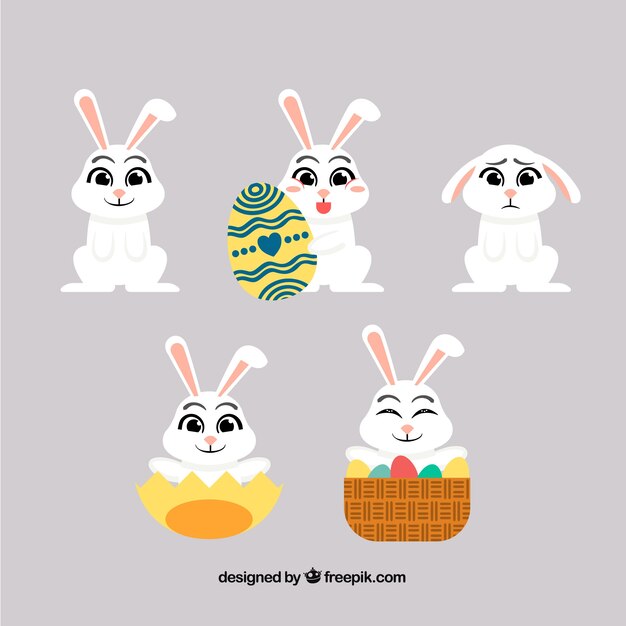 Colección de conejos de pascua