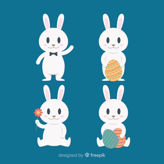 Colección de conejos de pascua