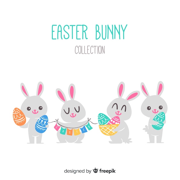 Colección de conejos de pascua